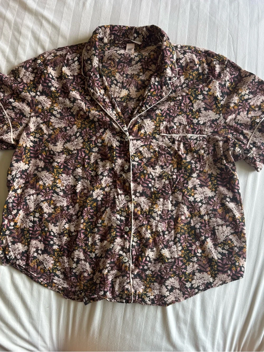 Victoria's Secret Black Floral Short Pajama Set size L